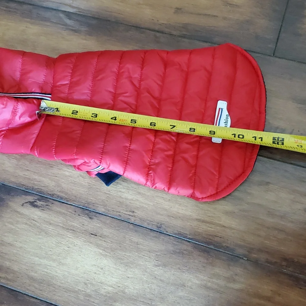 NWOT Red Hooded Puffer Dog Jacket - Picture 11 of 12
